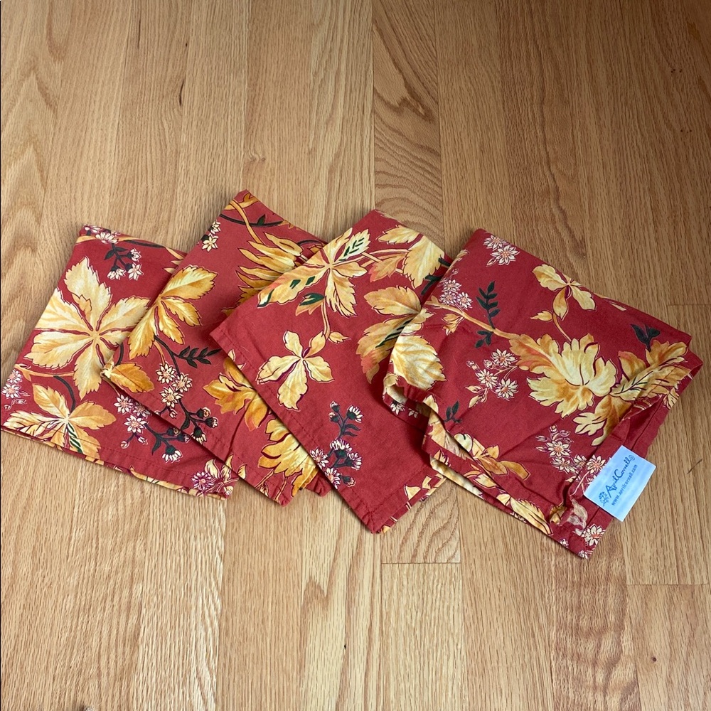 4 April Cornell Cotton Floral Napkins